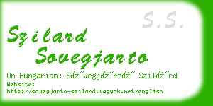 szilard sovegjarto business card